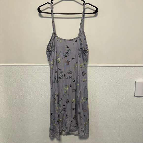 Ambrielle Sleepwear Women’s Purple Floral Chemise Size Medium Nightgown Bra Lace - Picture 12 of 14
